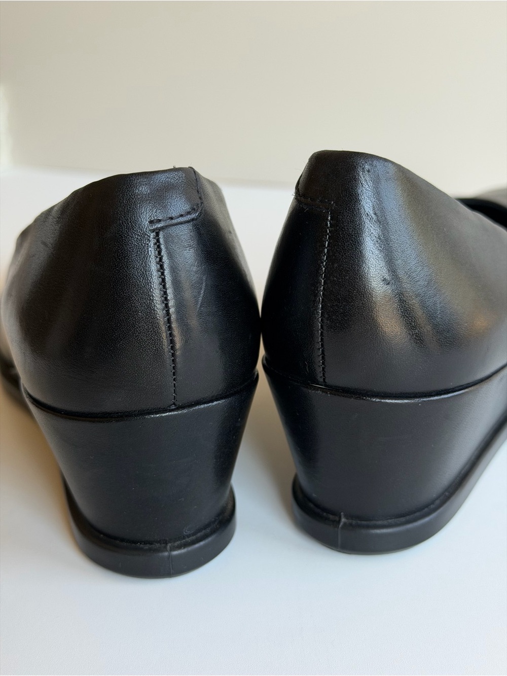 Ecco Shape 45 Wedge Black Leather Pumps Size 7 - Picture 10 of 10